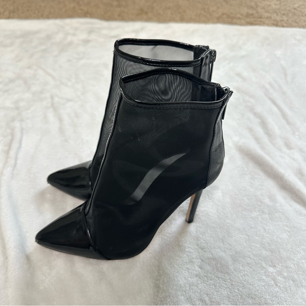 Mesh Stiletto Ankle Boots